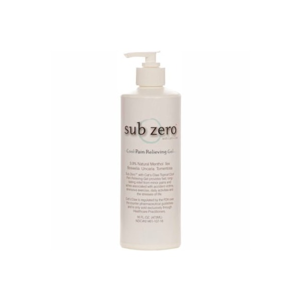 Sub Zero Cat's Claw Cold Pain Relief Gel, 16 oz. Pump Bottle